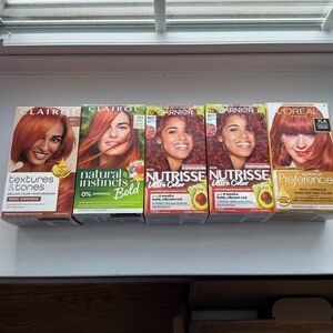 Five boxes of copper orange hair color Garnier L’Oréal Clairol